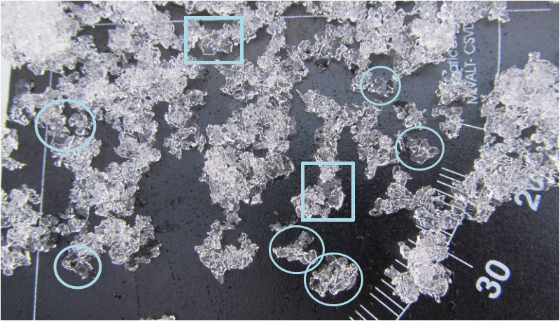 Snow Grains Photo Gallery | Rounding faceted particles: [FCxr]